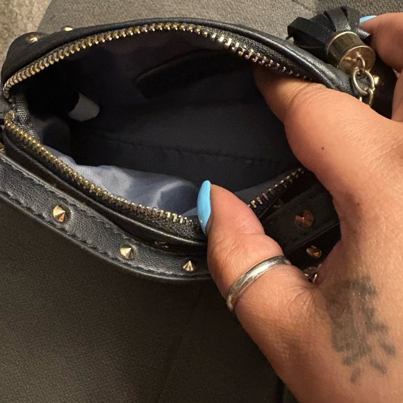 Studded Black Leather Crossbody Bag - Picture 7 of 10